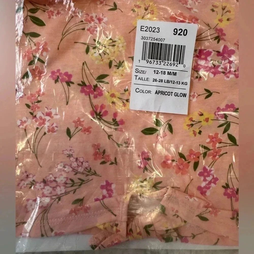 The Children’s Place floral short sleeve tie front top size 12-18 months